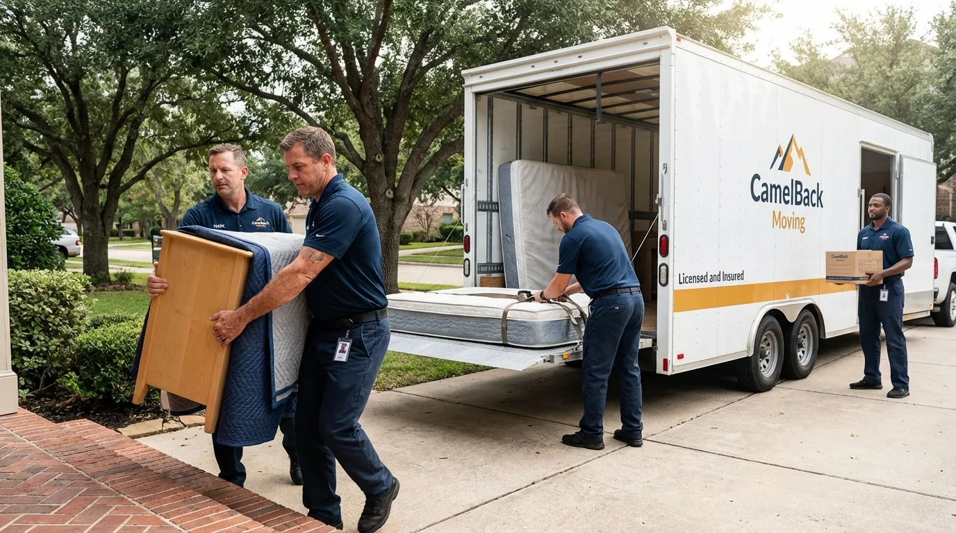 Crew loading residential truck for cross-state move from Richmond Hill, GA