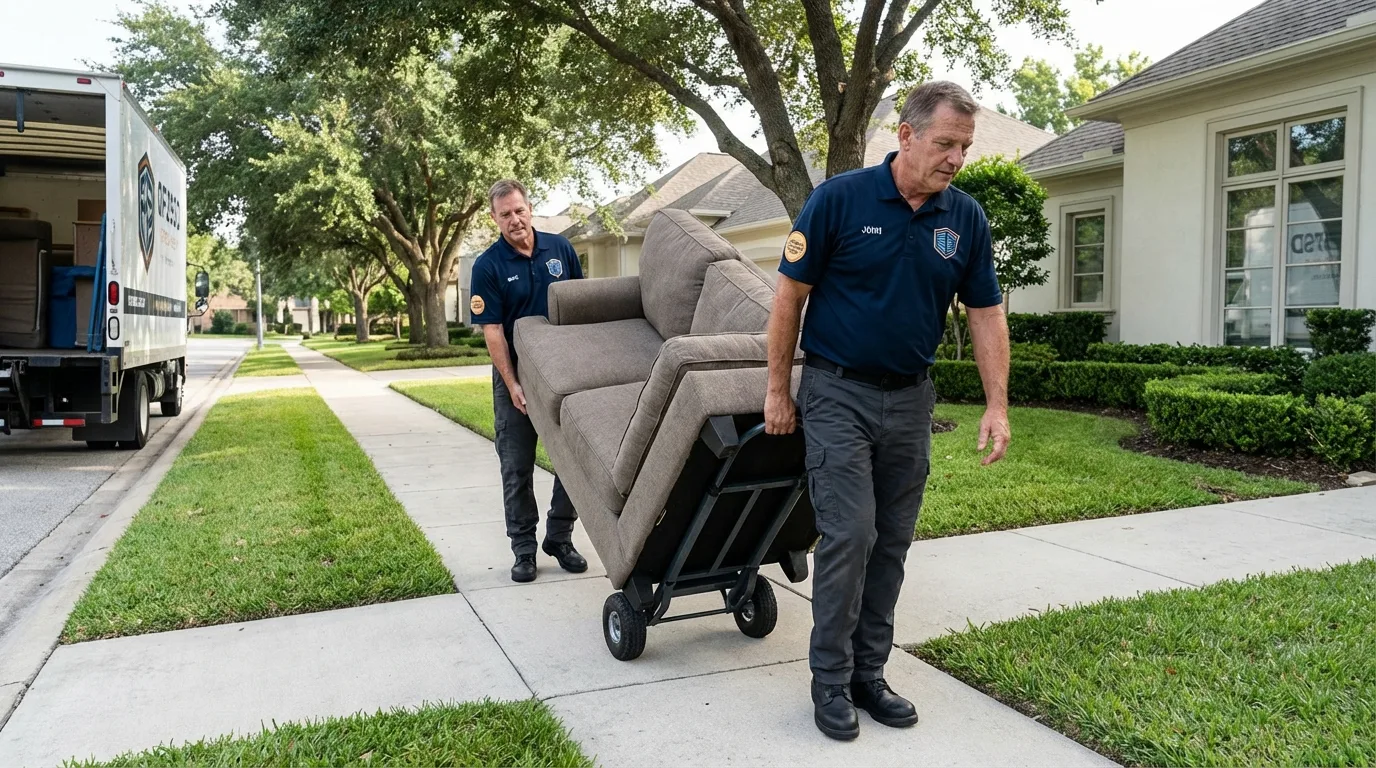 Local residential moving crew loading furniture in Richmond Hill, GA